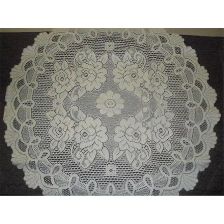 TAPESTRY TRADING Tapestry Trading 558W35 36 in. European Lace Table Topper; White 558W35